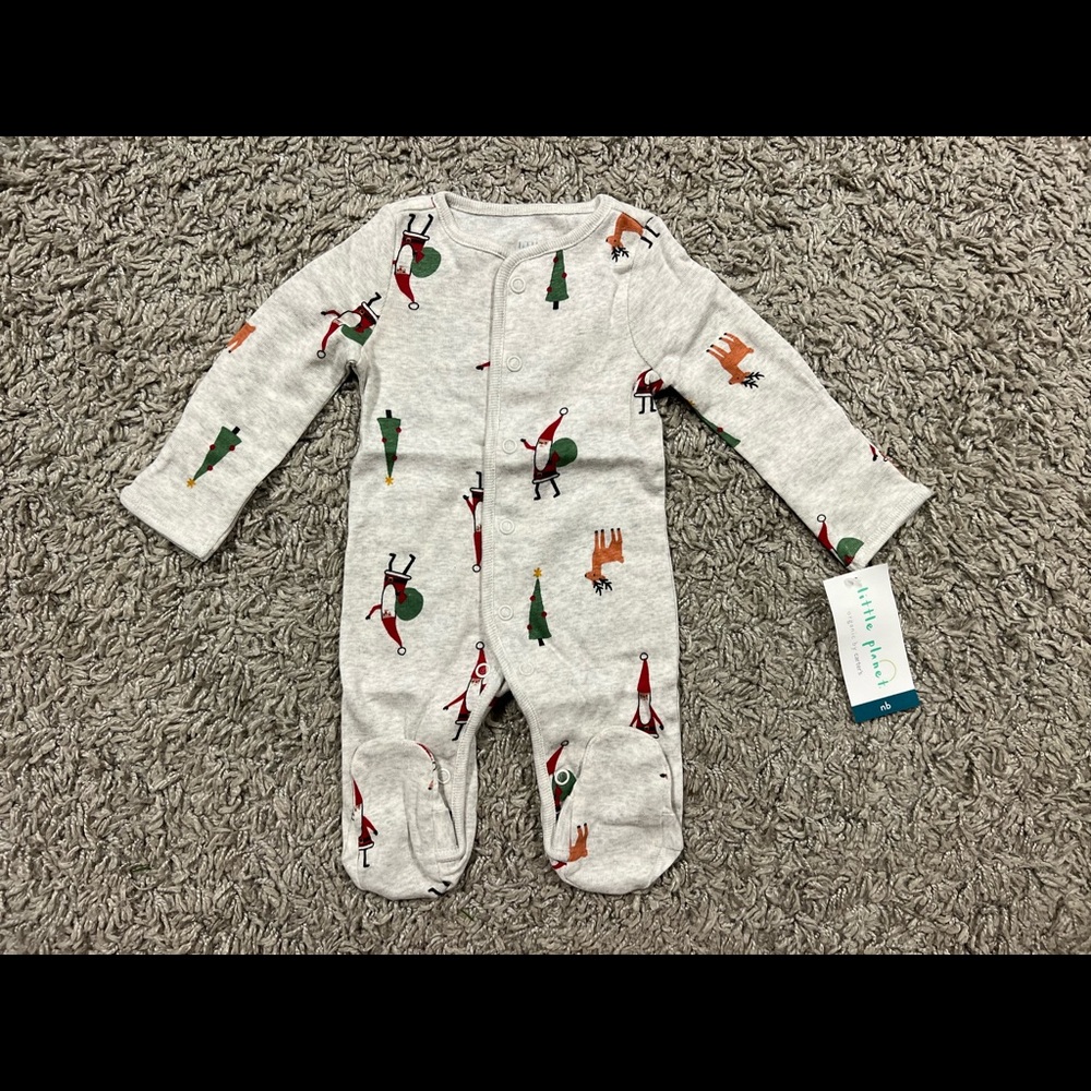 Little Planet Organic by Carters, Baby Christmas Button Up Long Sleeve One Piece